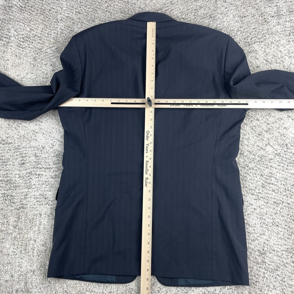 Hugo Boss Jacket 44R Angelico Lanificio Cerruti Wool Pinstripe Navy Blue Suit - Picture 10 of 15